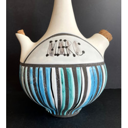 Large earthenware “Marc” bottle by Roger Capron Vallauris