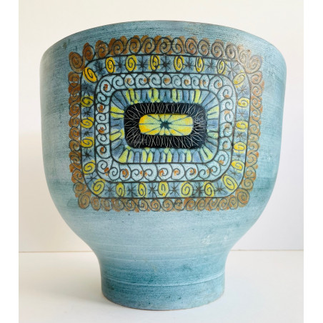 Large ceramic vase by Jean de Lespinasse Vallauris 1960s