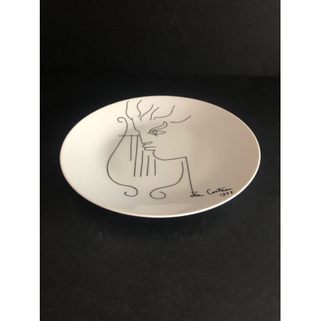 Assiette en porcelaine dessin de Jean Cocteau 1958