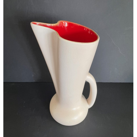 Pitcher and 8 mugs model 1041 in ceramic by Pol Chambost