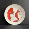 "Carnival" porcelain plate drawing by Jean Cocteau