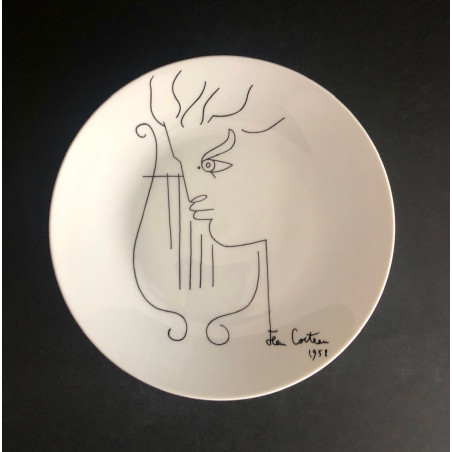 Porcelain Plate Drawing By Jean Cocteau 1958