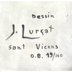 plat en céramique dessin de Jean Lurçat poterie de Sant Vicens