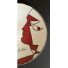 "Carnival" porcelain dish by Couleuvre, drawing Jean Cocteau