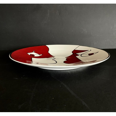 "Carnival" porcelain dish by Couleuvre, drawing Jean Cocteau