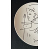 Porcelain plate decorated by Jean Cocteau Editions d'Art