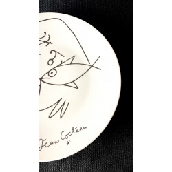 Porcelain plate decorated by Jean Cocteau Editions d'Art