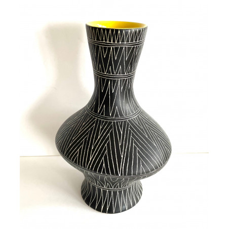 Large Africanist vase by Jean de Lespinasse, 1960s