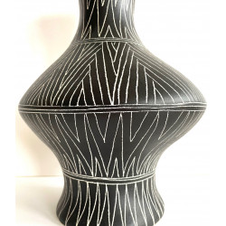 Large Africanist vase by Jean de Lespinasse, 1960s