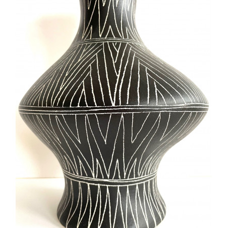 Large Africanist vase by Jean de Lespinasse, 1960s