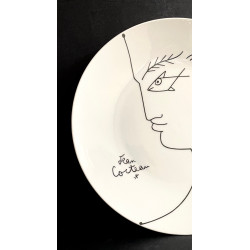 Assiette en porcelaine dessin de Jean Cocteau