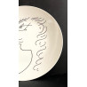 Assiette en porcelaine dessin de Jean Cocteau