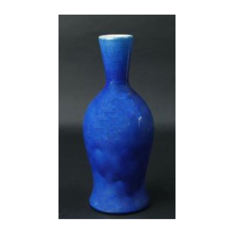 Blue ceramic vase by Pol Chambost No 1063