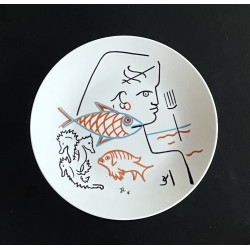 Porcelain plate drawing by...