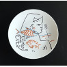 Porcelain plate drawing by Jean Cocteau