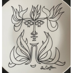 Porcelain plate drawing by Jean Cocteau