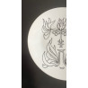 Porcelain plate drawing by Jean Cocteau