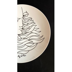 Assiette en porcelaine dessin de Jean Cocteau