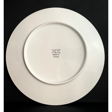 Assiette en porcelaine dessin de Jean Cocteau