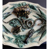 Large Art Nouveau barbotine dish in the style of Bernard Palissy