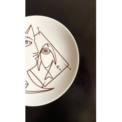 Limoges porcelain plate with a design by Jean Cocteau