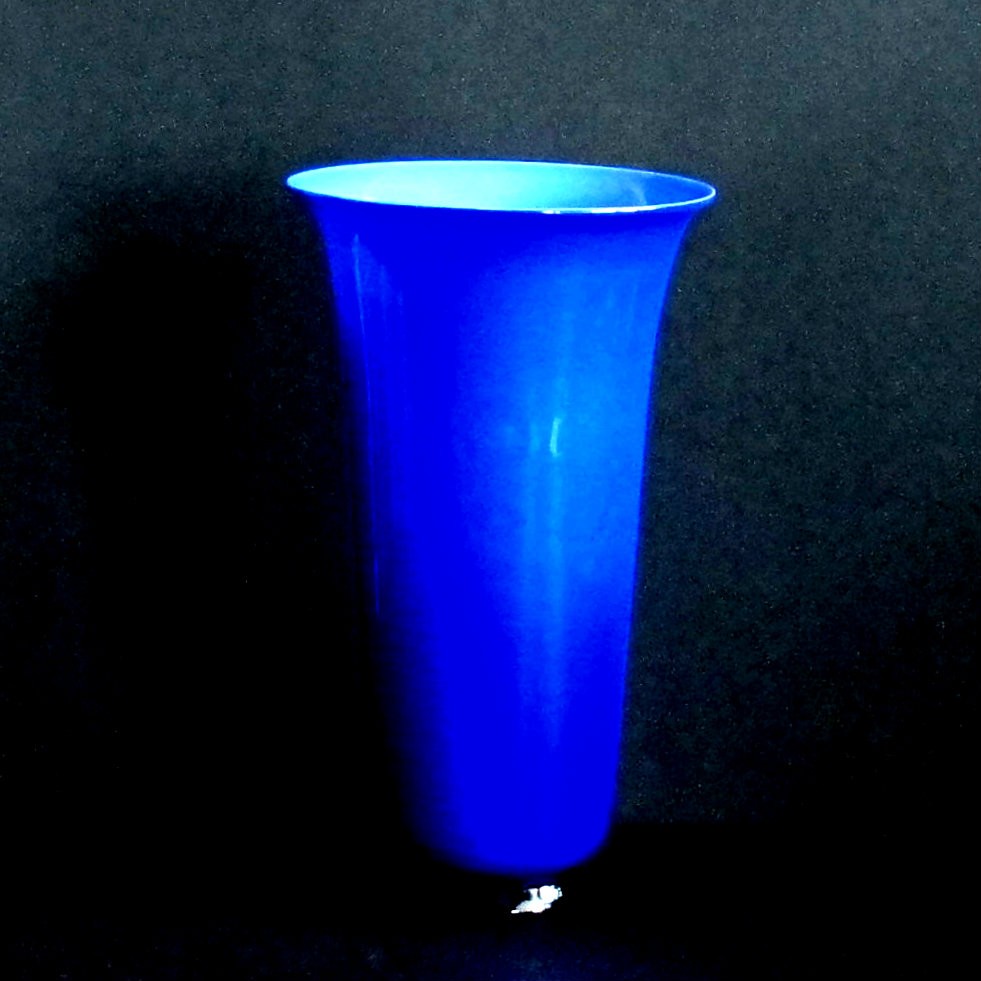 Venini Murano Blue Cased Glass Vase 1983 Cornershop